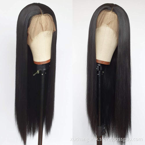 Swiss Lace Frontal Straight Wig Vendor Natural Color Raw Unprocessed Brazilian 100% Cuticle Aligned Human Hair Lace front Wig